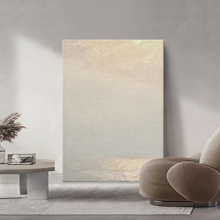 侘寂风大海风景装饰画客厅玄关日出东方手绘油画意式极简肌理挂画