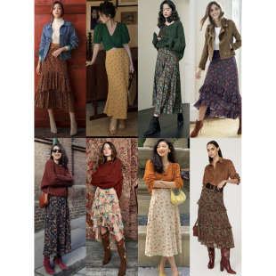 复古半身裙扣号直播间链接no退no换 涵涵vintage 看准拍