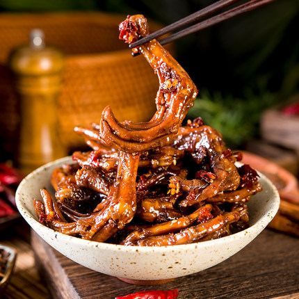 宇享锁鲜鸭掌鸭爪香辣零食小吃卤味熟食即食鸭肉零食湖南特产150g