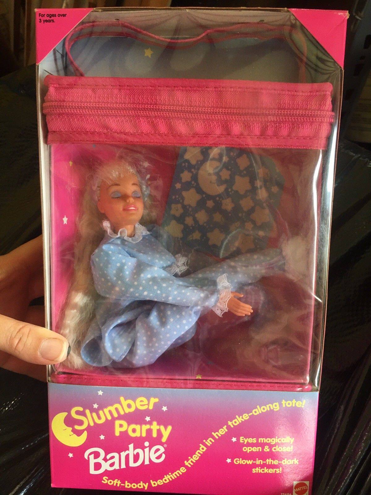barbie slumber party 1994 睡衣派对 软体可闭眼绝版芭比娃娃