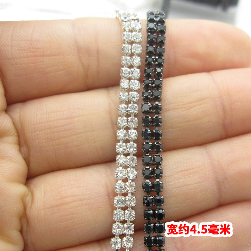 双排二排水钻链条爪链辅料饰品配件码链装饰衣服diy 手缝钻材料包,居家布艺,珠子/钻饰/花朵等配饰,淘宝优惠券,粉丝福利购,淘宝优惠卷