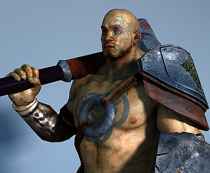 unity3d游戏人物模型Warrior Hammer巨锤勇士战士带动作 设计素材