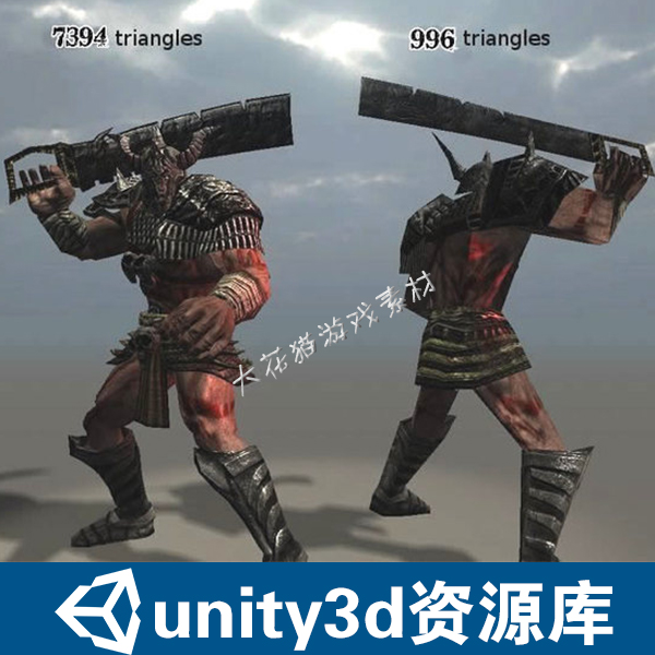unity3d模型 装甲野蛮人动画模型人物角色带动作游戏资源素材
