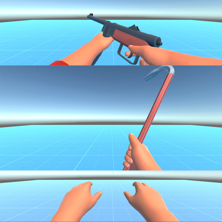 unity3d卡通带动画手模型 末世生存人称视角手部动画3D模型