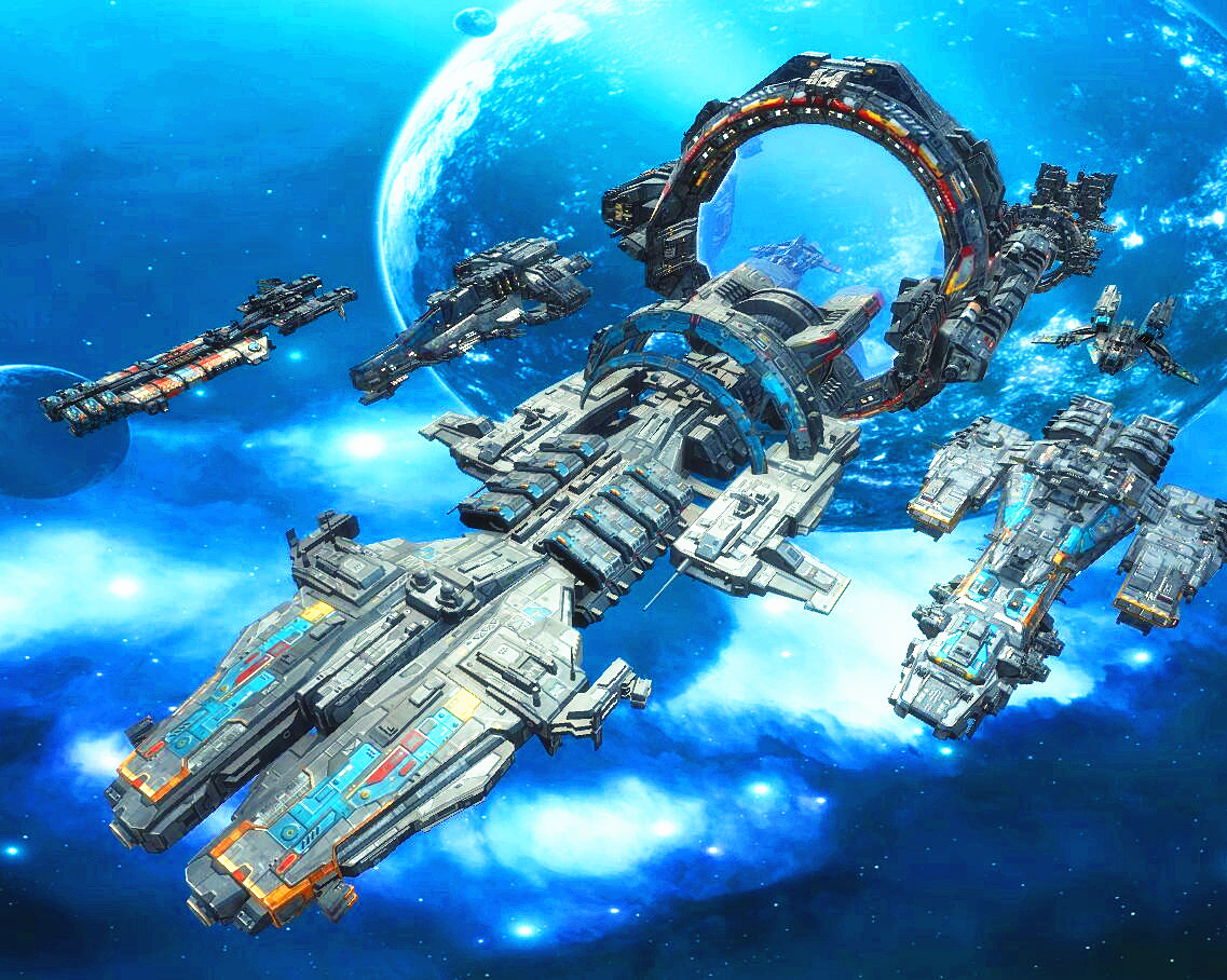 Unity3d科幻未来空间站 ue4太空宇宙飞船飞艇战舰3dmax模型FBX