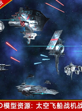 unity3d未来高科技科幻宇宙太空飞船飞行器空间站战舰u3d模型资源