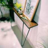 创意实木玄关桌条案新中式 实木轻奢玄关台窄条桌极窄玄关桌