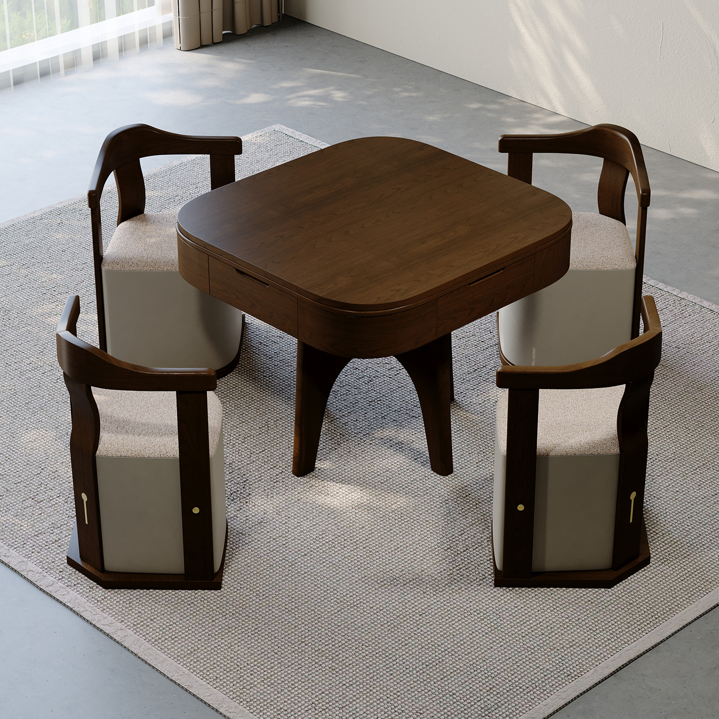 中式电动麻将桌两用餐桌饭桌一体