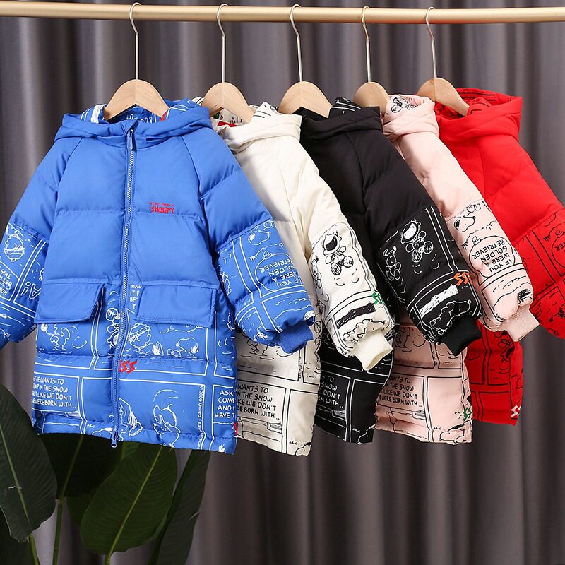 史努比童装儿童羽绒服2021冬装新款男女童加厚休闲羽绒服上衣外套