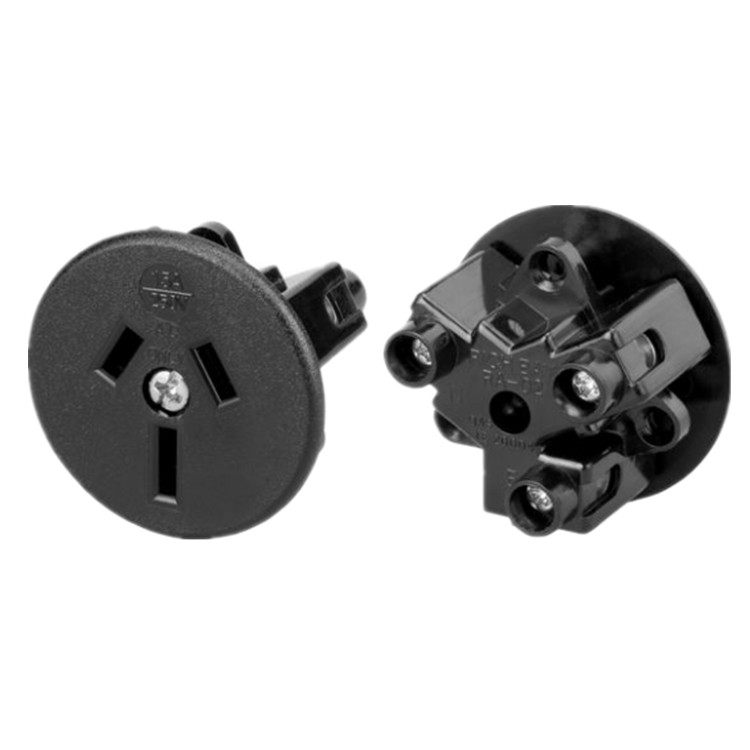 全铜嵌入式圆形国标三孔电源插座澳规三插电源输出ac桌面机柜插座