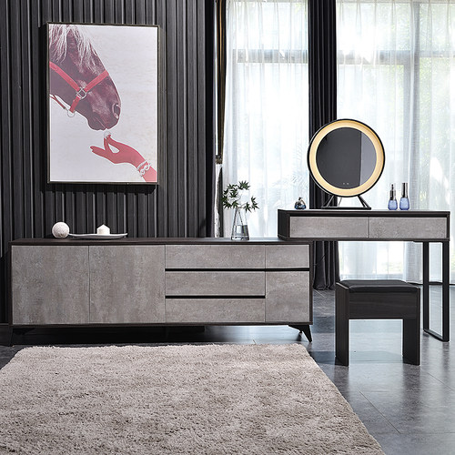 网红电视柜led灯连体定制化妆桌