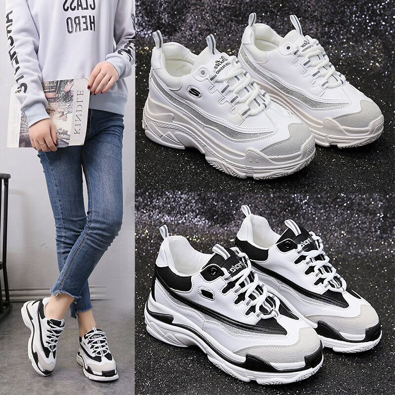 ins Ultra-fire motion Spring 2019 new pattern Net Red Harajuku Versatile Diddy Korean Edition ulzzang White shoes female autumnin the Women's Shoes, Low shoes  category - from Buy2taobao.com to provide professional Taobao agent buy service