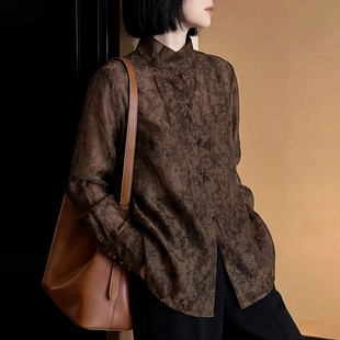 气质减龄宽松显瘦休闲上衣0319z 女士2026新款 春夏新中式 立领衬衫
