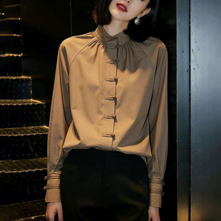减龄修身 女士2026新款 显瘦内搭上衣0319z 立领盘扣衬衫 春夏新中式