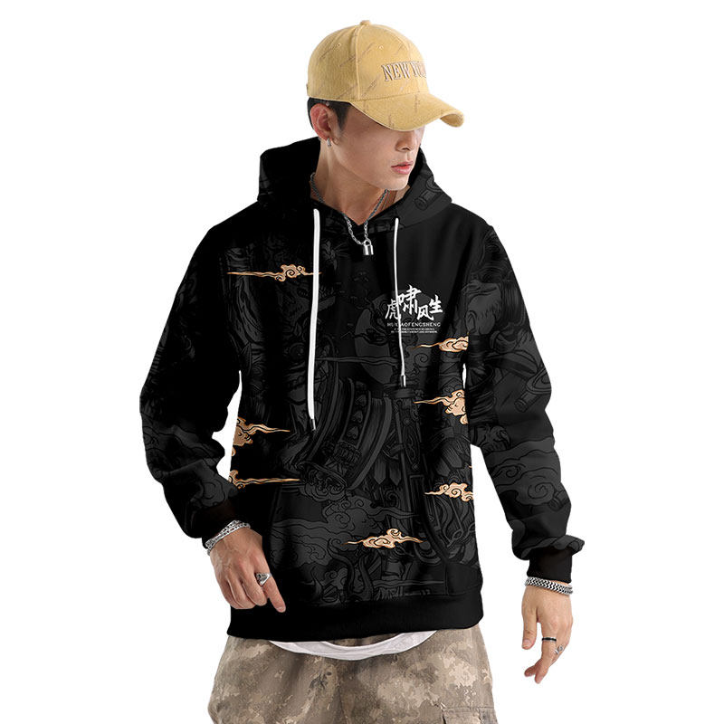 국가 동향 호랑이의 해 벤밍의 해 빨간 후드 티셔츠 남성 신년 커플 조디악 긴 소매 연례 파티 파티 재킷