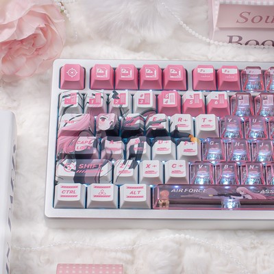 粉色机娘键帽适配迈从Ace68狼蛛F87魔导士wooting EZ63 ATKRS6