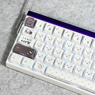 米菲兔键帽侧刻透光适配迈从Ace68魔导士EV63前行者X87 ATKRS6air