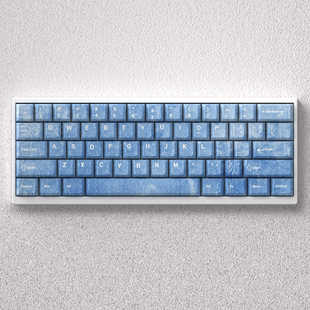 雾霾蓝键帽个性原厂PBT适配美加狮mad60狼蛛hero68魔导士磁轴键盘