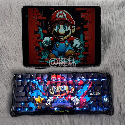 马里奥键帽侧刻透光适配迈从Ace68魔导士前行者X87狼蛛F98 ATKRS6