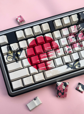 国风梅花键帽侧刻透光适配wooting60迈从ACE68前行者X87狼蛛F98