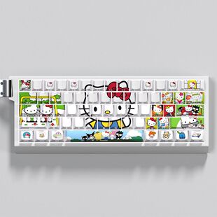 HelloKitty键帽女生侧刻透光适配迈从Ace68狼蛛hero68美加狮MAD60