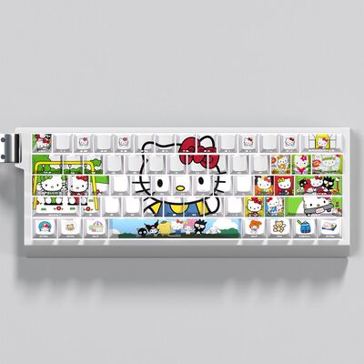 HelloKitty键帽女生侧刻透光适配迈从Ace68狼蛛hero68美加狮MAD60