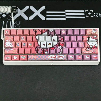 HelloKitty粉色键帽侧刻透光适配迈从Ace68 made68美加狮ATKRS6