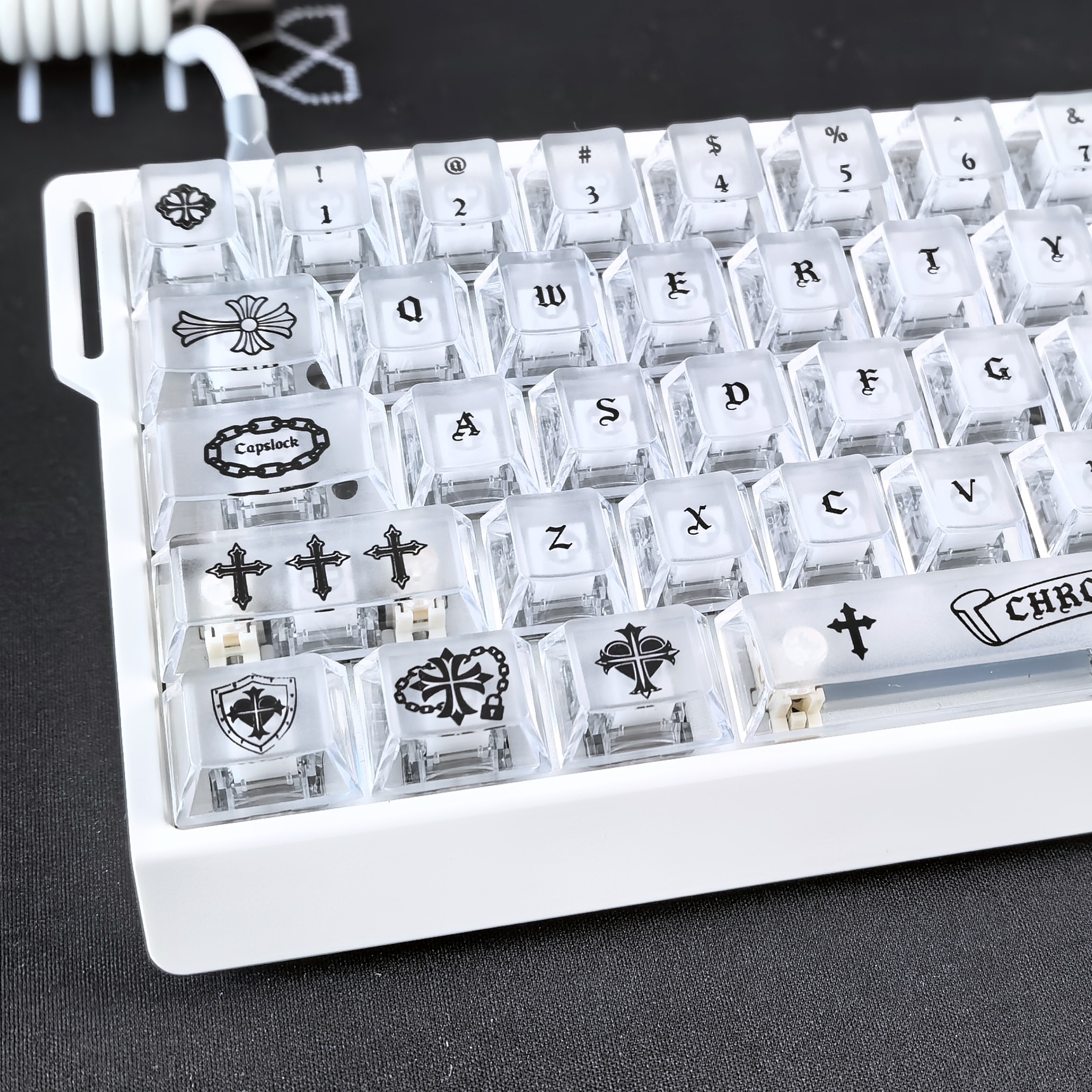 克罗心透明键帽正刻透光适配EV63迈从Ace68前行者X87 MADE68 ATK