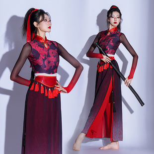 中国风九州同侠客古装女汉服象王行舞蹈服侠客行国风爵士舞演出服