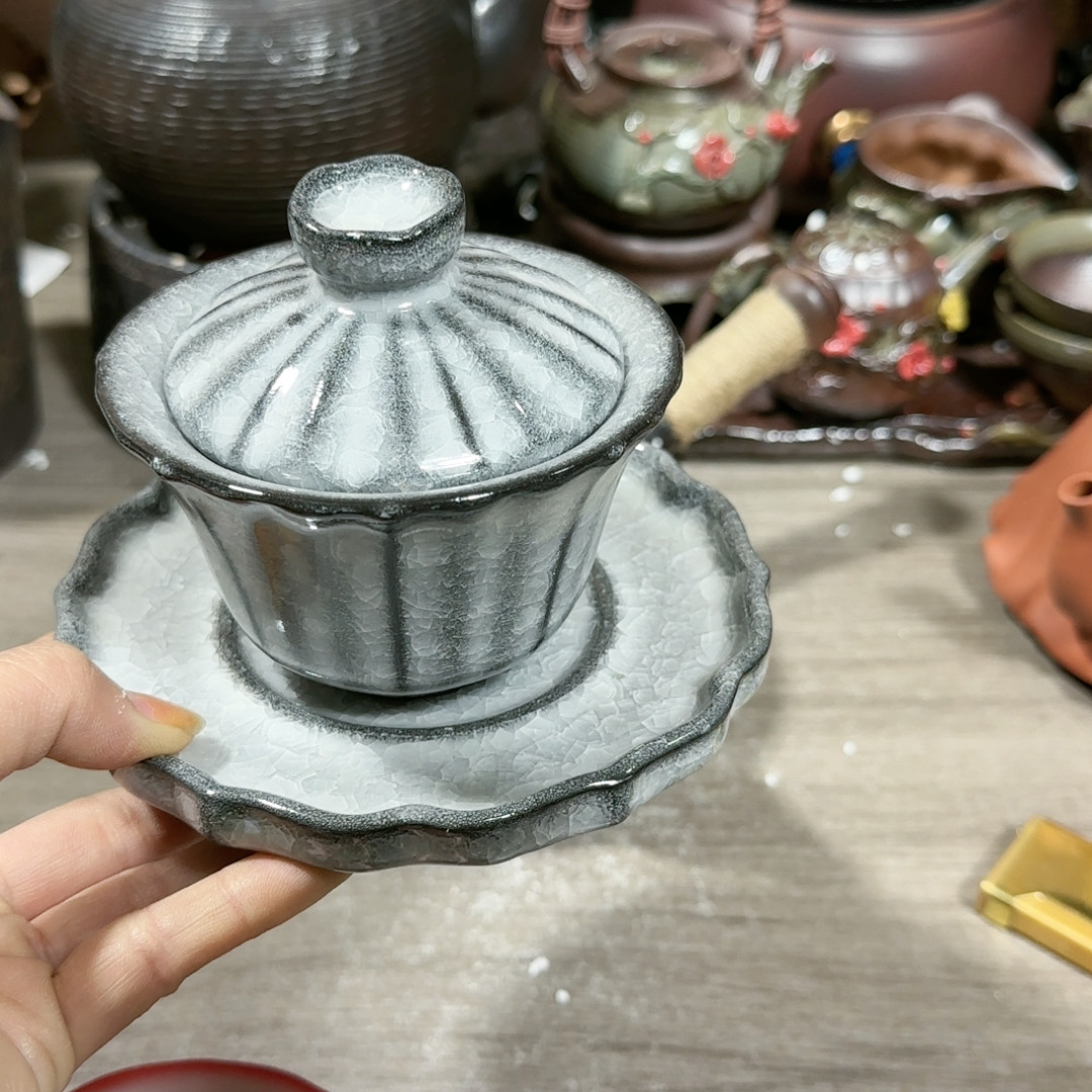 黑冰三才盖碗,餐饮具,煮茶炉,淘宝优惠券,粉丝福利购,淘宝优惠卷