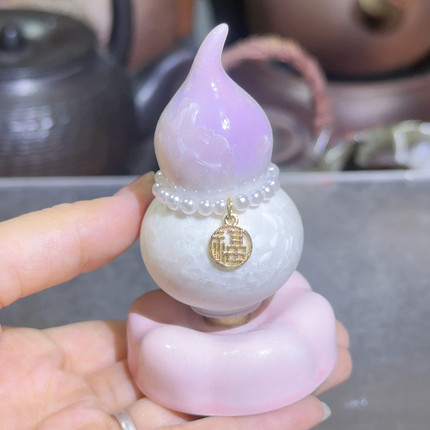 结晶釉葫芦转转摆件