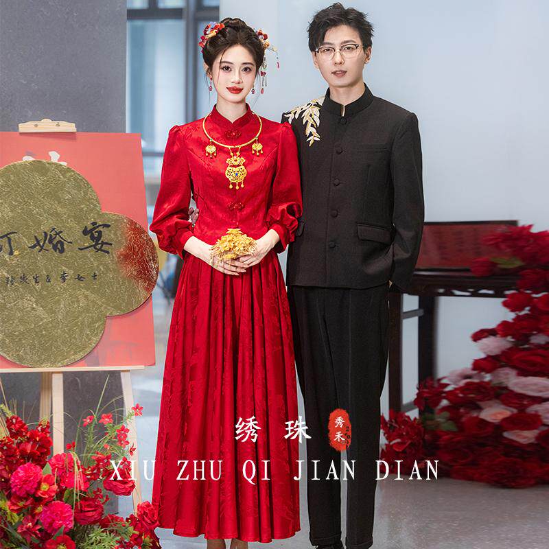 敬酒服新娘新中式红色订婚服2026气质结婚礼服出阁回门宴客连衣裙