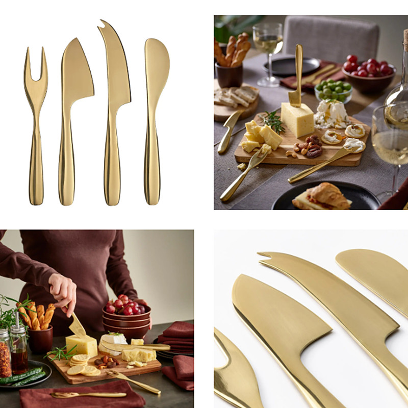 IKEA宜家国内代购 提拉格 餐具 黄铜色刀叉勺子 西餐餐具