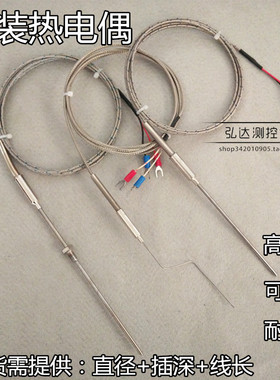 K型铠装热电偶WRNK-191 PT100铂电阻 温度传感器 可弯曲J/T型探针
