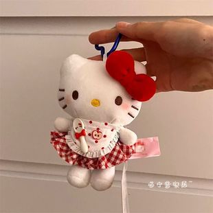 红苹果小女仆Kitty挂件可爱毛绒公仔包包挂饰钥匙扣礼物