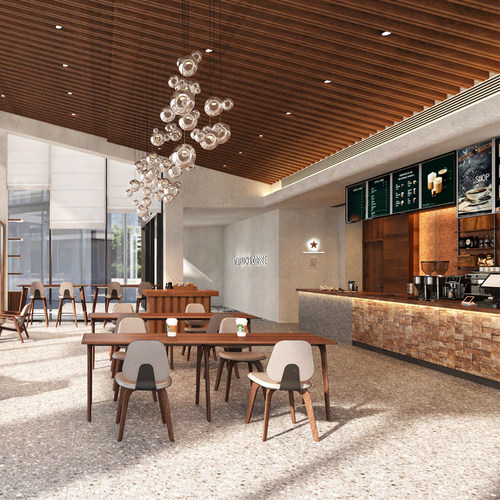 现代实木一桌四椅网红咖啡厅奶茶店酒店大厅会客洽谈休闲桌椅组合