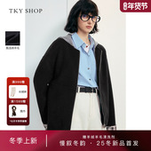 商场同款 TKY SHOP短款 羊毛大衣2025冬新款 拼接外套10I1GA01P051
