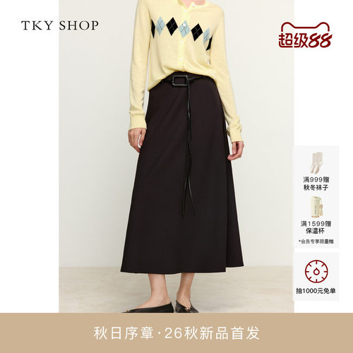 TKYSHOP腰带西装半裙