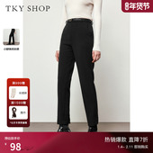 优雅秋冬简约百搭纯色显瘦显腿直加厚直筒裤 TKY SHOP小脚休闲长裤