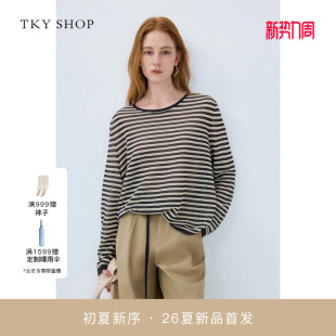 商场同款 女2026夏新款 TKY 薄针织衫 10J1LA01E008 SHOP圆领长袖