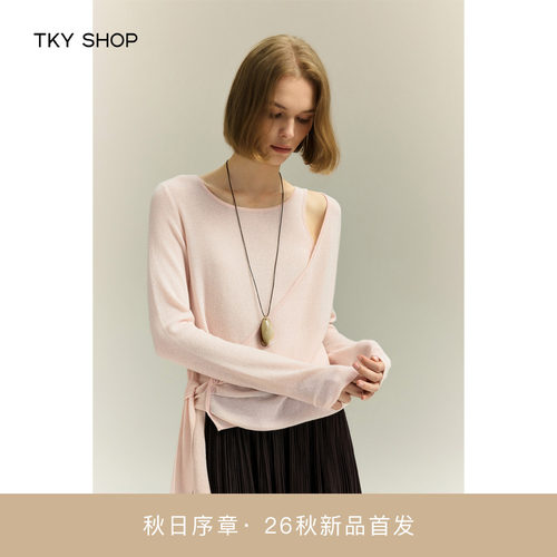 TKYSHOP显瘦设计感长袖针织衫