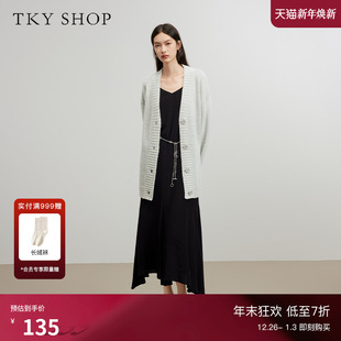 TKY SHOP不规则摆吊带连衣裙女高级感气质小黑裙宽松显瘦中长裙