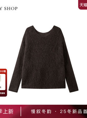 [商场同款]TKY SHOP宽松圆领毛套衫2025冬新款针织衫10I1PA00C125