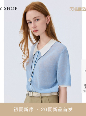 [商场同款]TKY SHOP翻领短袖针织开衫2026夏季薄上衣10J1LA05I092