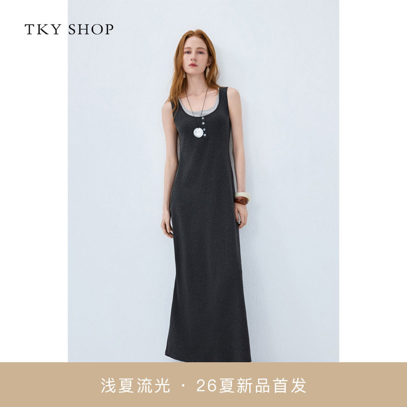 [商场同款]TKY SHOP假两件无袖连衣裙2026夏款背心裙10J1CJ01E102