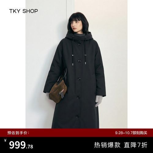 TKYSHOP风衣式长款羽绒服