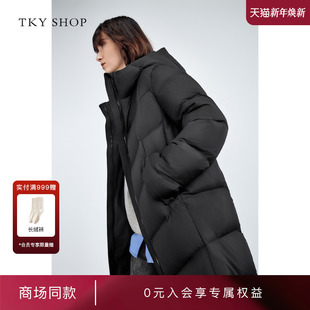 商场同款 新款 TKY 羽绒服女2024冬季 10H1HA07U242 SHOP连帽长款