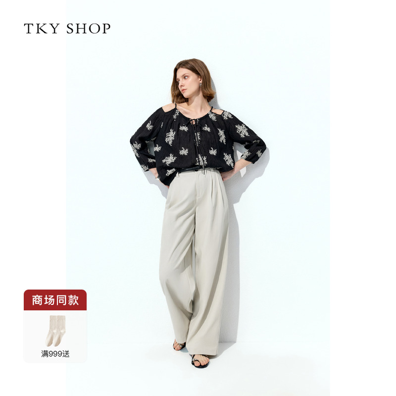 TKYSHOP天丝棉阔腿休闲长裤