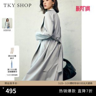 风衣高级感过膝长风衣女装 TKY 修身 时尚 外套显瘦百搭外套 SHOP长款