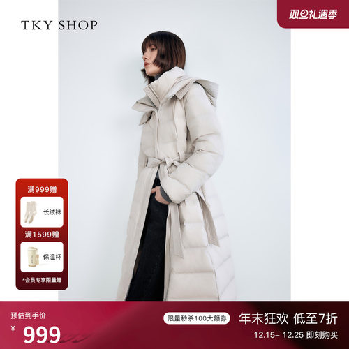 TKYSHOP连帽长款羽绒服